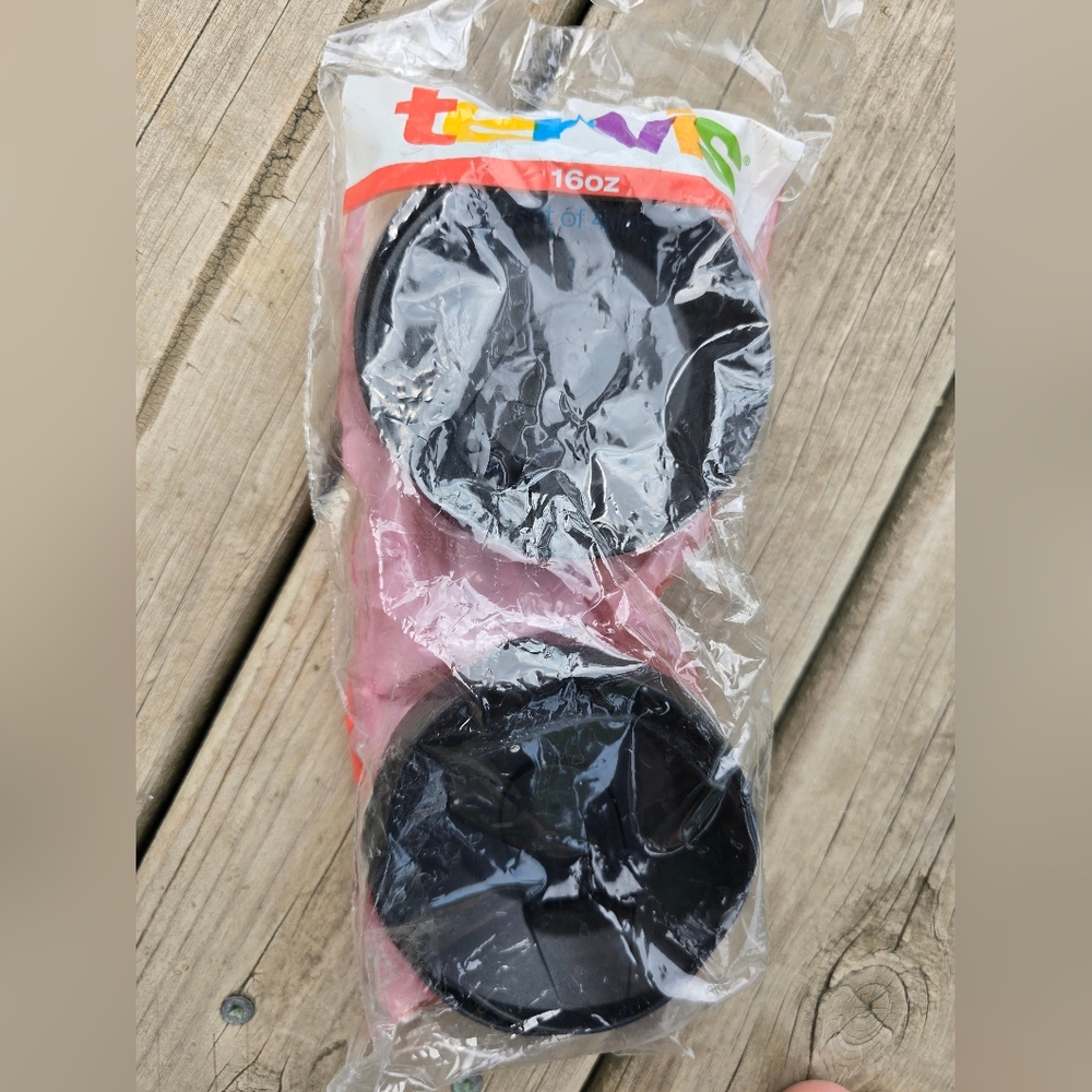 Tervis Black Tumbler Lids Set of 4 Black 16oz